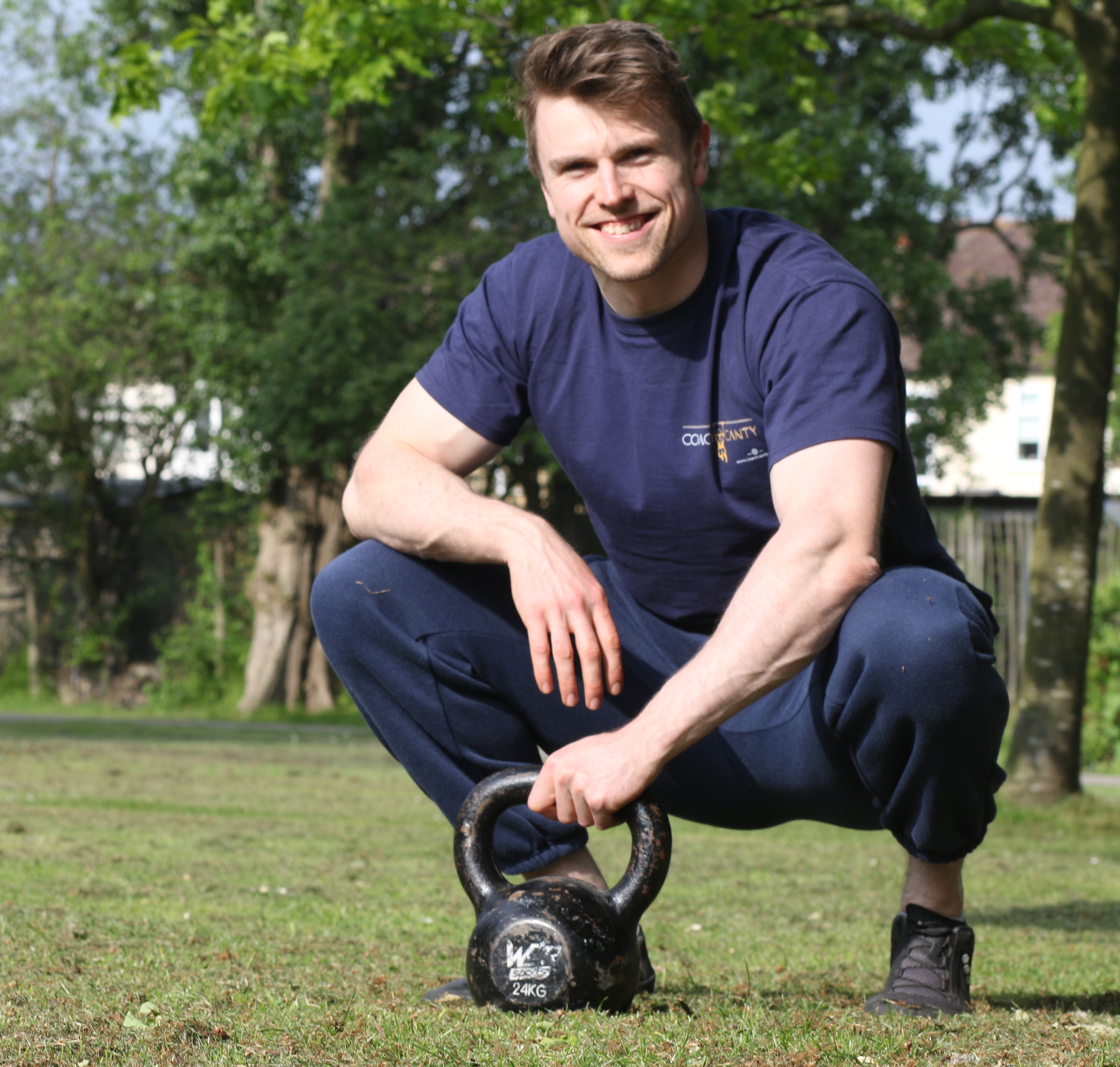 Will Canty with a kettlebell outdoors